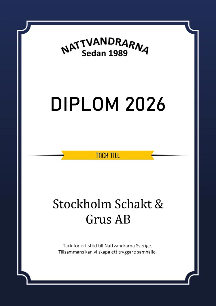 Diplom från Nattvandrarna 2026